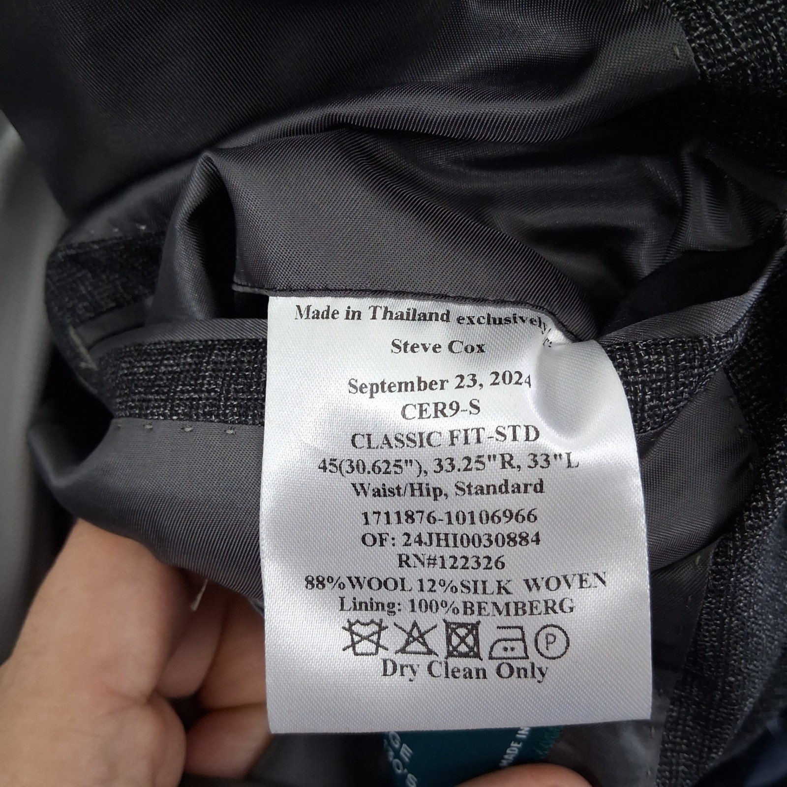 J. Hilburn Sport Coat Blazer 46R Gray Wool Silk Lanificio Cerruti Double Vent