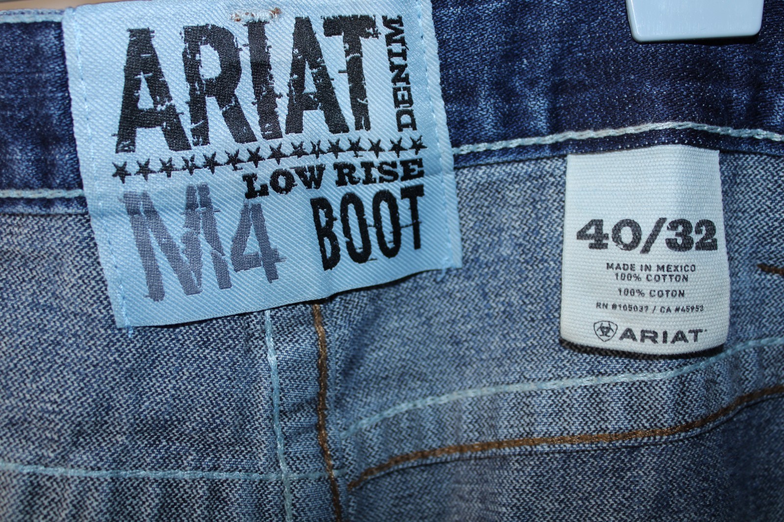 Ariat Denim M4 Jeans Mens 40×32 Low Rise Boot Blue Pants Rockabilly Western Wear