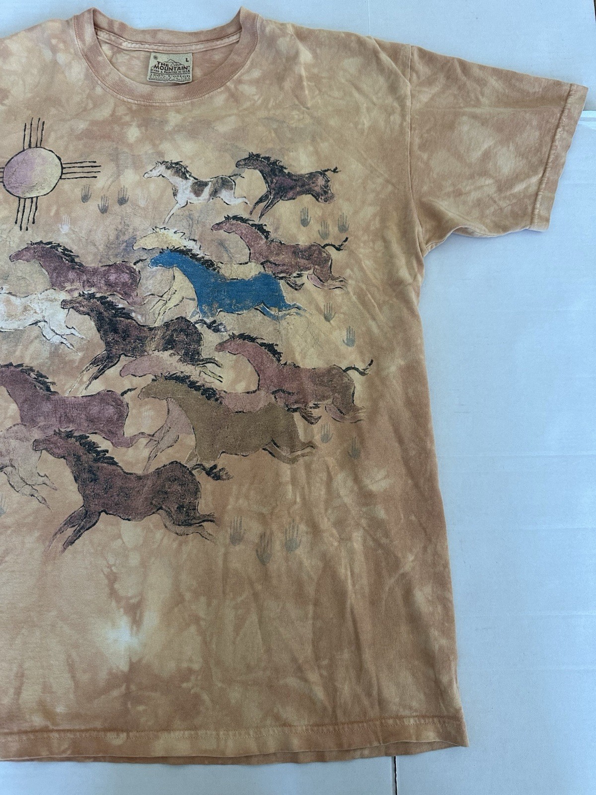 Vtg The Mountain Horse T-Shirt Ginny Hogan Southwest Tie Dye Men’s Size Lrg 2002