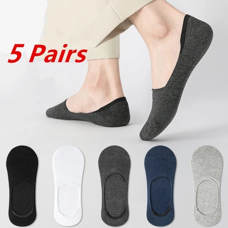 Invisible Mens Boat Short Socks Summer Non-slip Silicone No Show Running Slipper