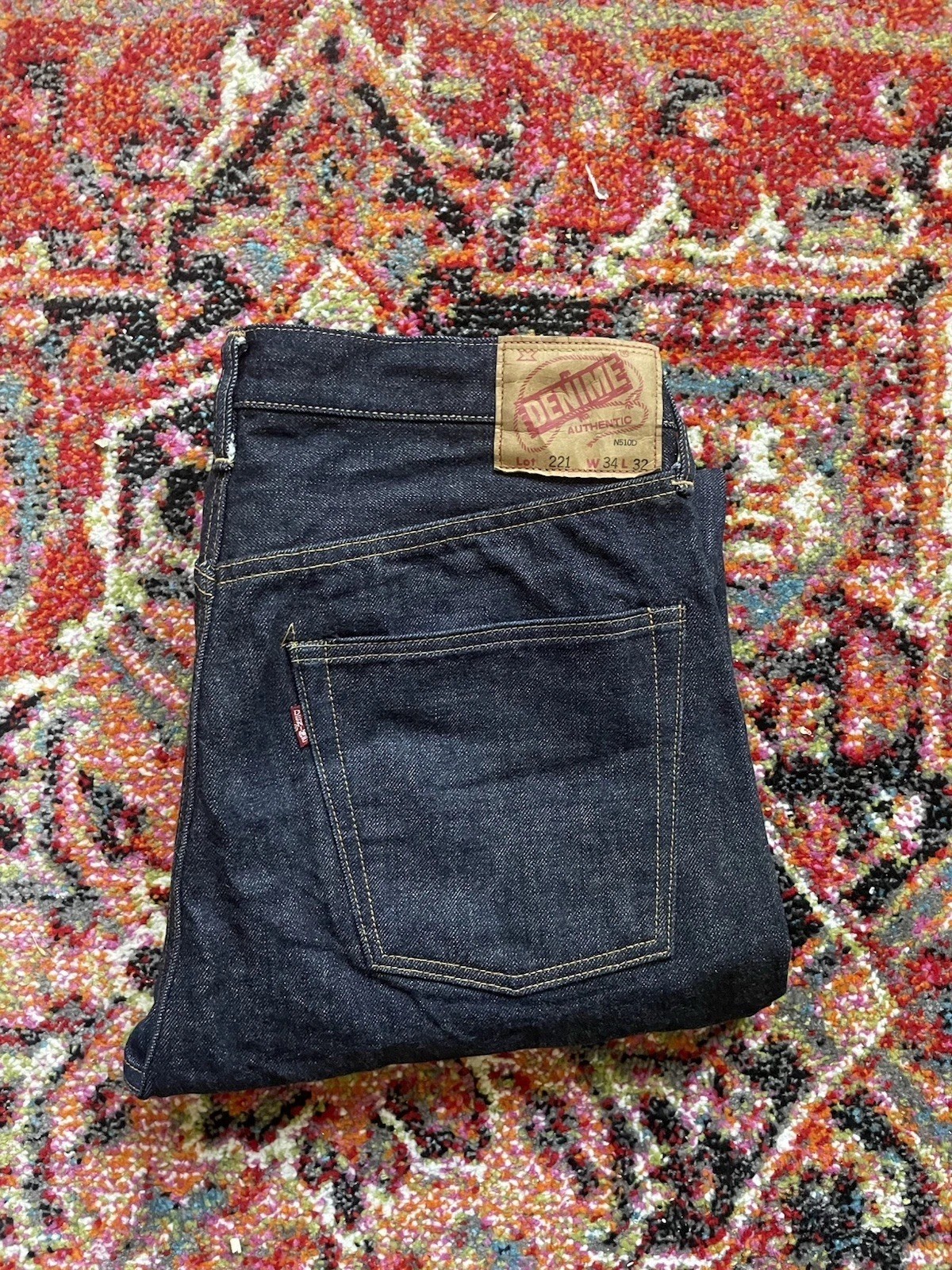 Denime Lot 221 34X32 EUC Raw Selvedge Denim indigo