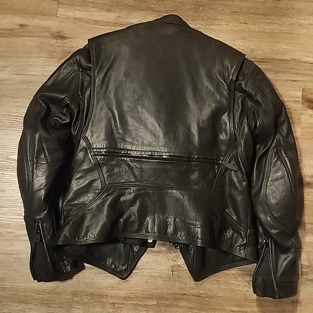 HARLEY DAVIDSON VTG 2000s Women’s Lg FXRG Series 1 Black Leather Vented Jacket
