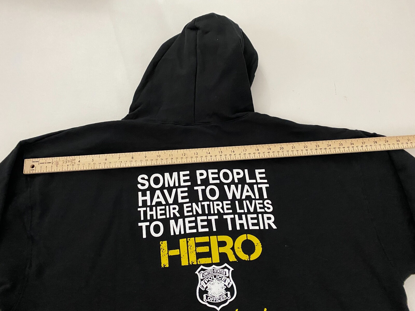United States Police Wife Black Hoodie Sweatshirt Size 3XL