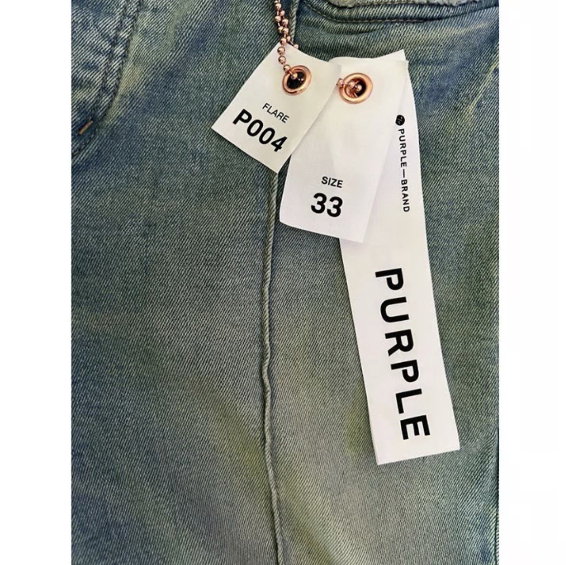 Purple Brand Jeans Men Slim Fit Low Rise With Flare Blue P004 $295 Size 33/32