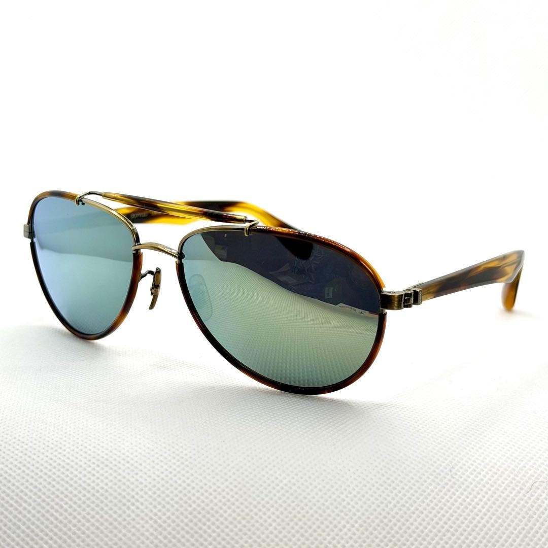 Oliver Peoples Charter AG-M Drop Shadow Sunglasses Yellow Gold Mirror