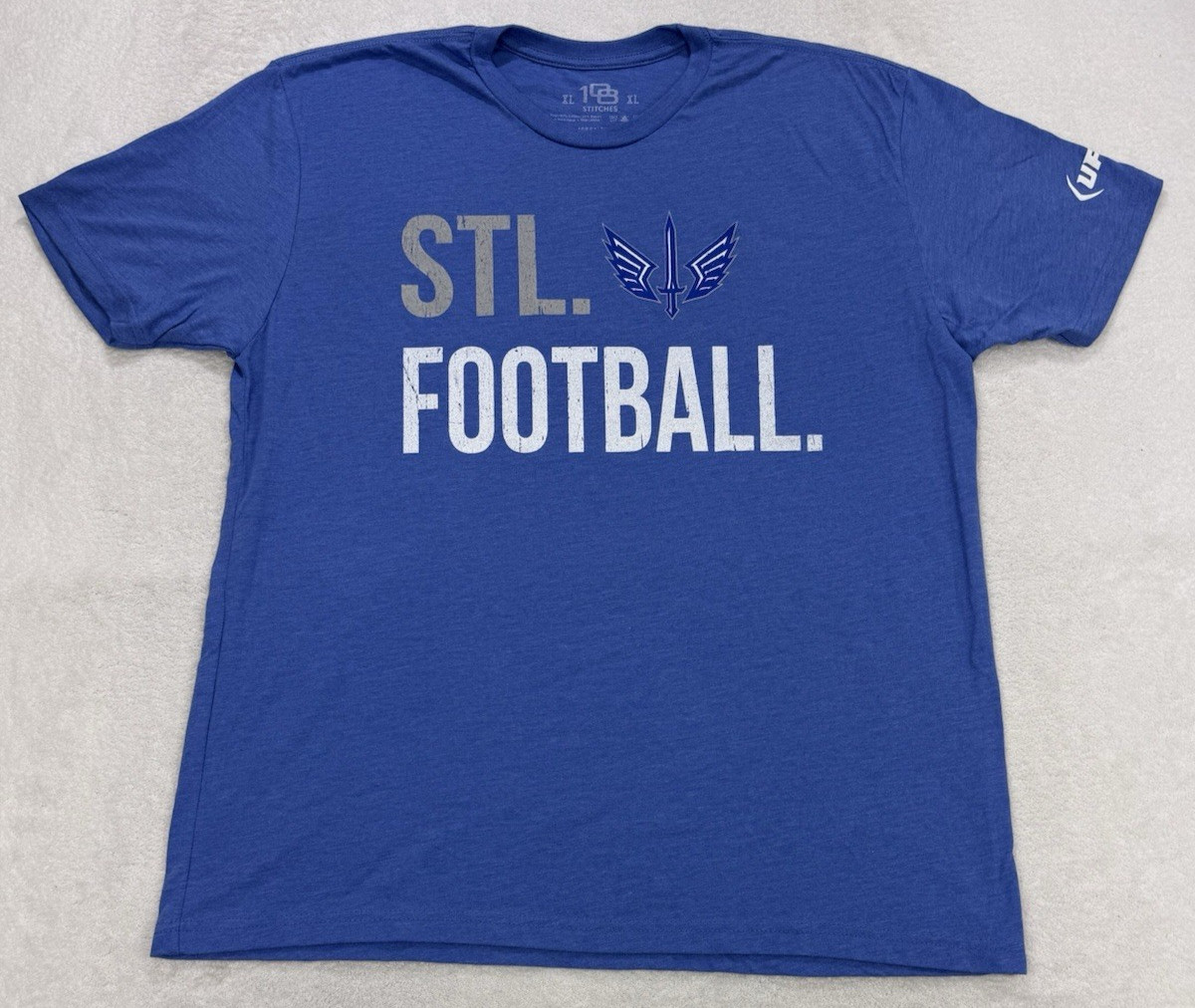 Saint Louis Battlehawks Tee Shirt Men XL Blue Short Sleeve UFL – NWOT.