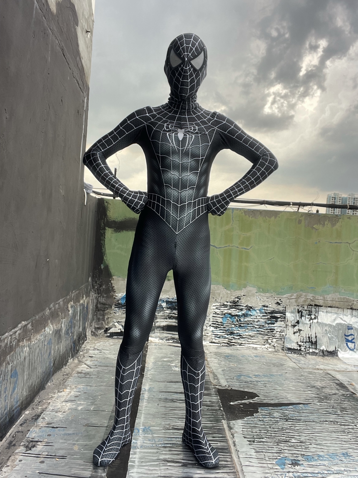 Black Venom Spide-rman Jumpsuit Cosplay Adult Kids Men Suit Costume Halloween