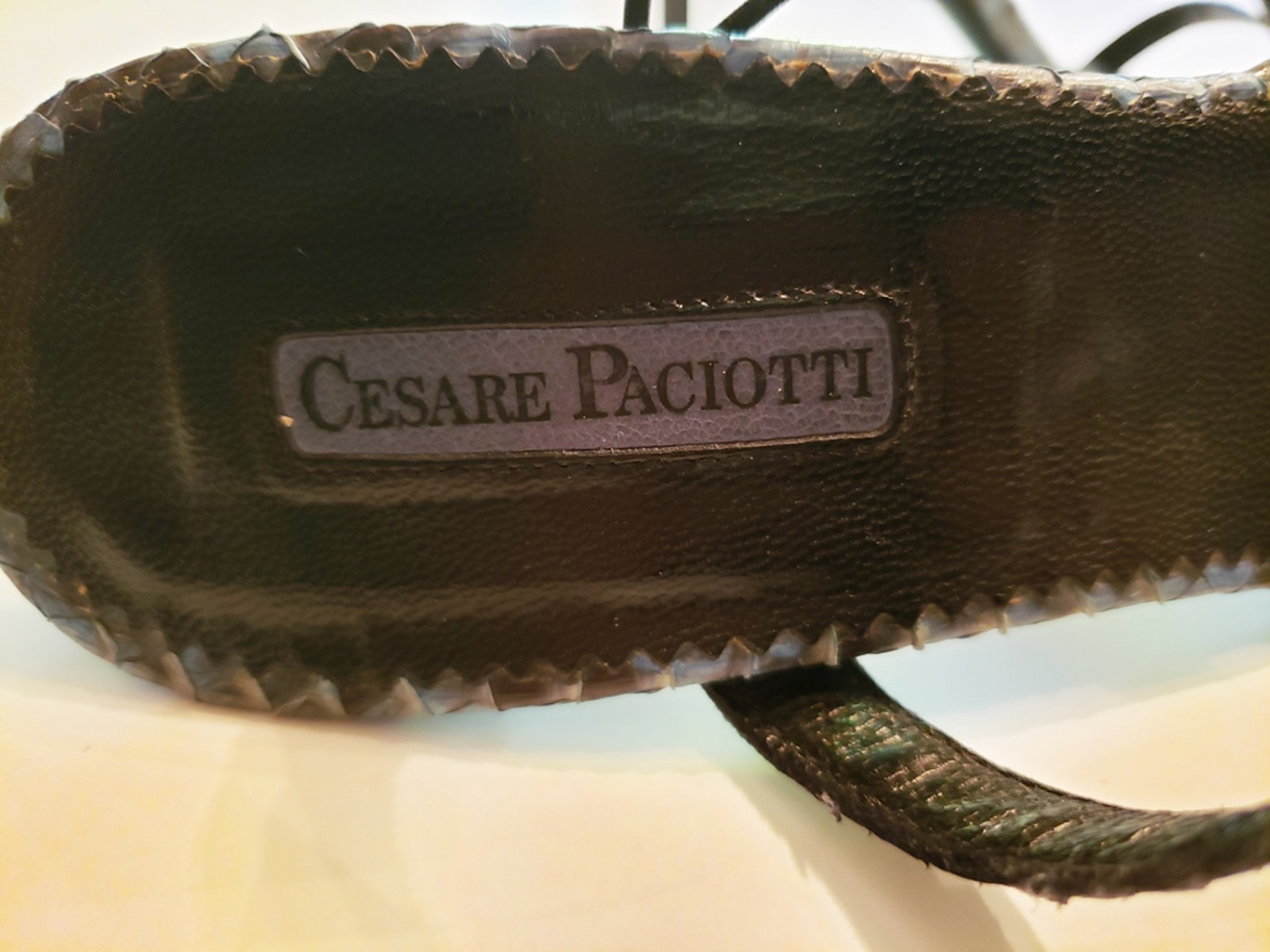 Cesare Paciotti exotic leather sandal heels Minimal wear