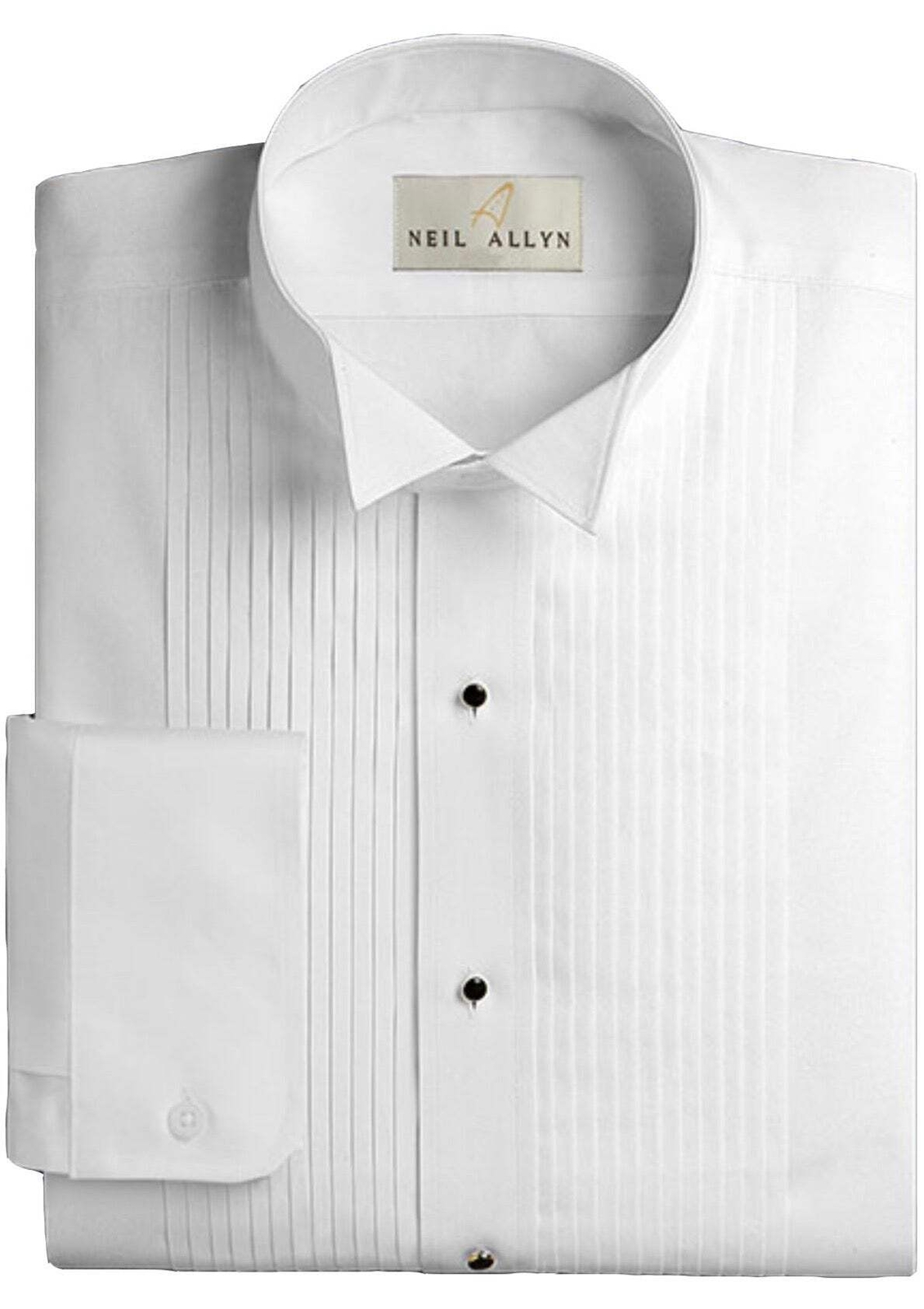 (New Without Tags) Neil Allyn Regular Fit Wing Collar Tuxedo Shirt in a Polycott