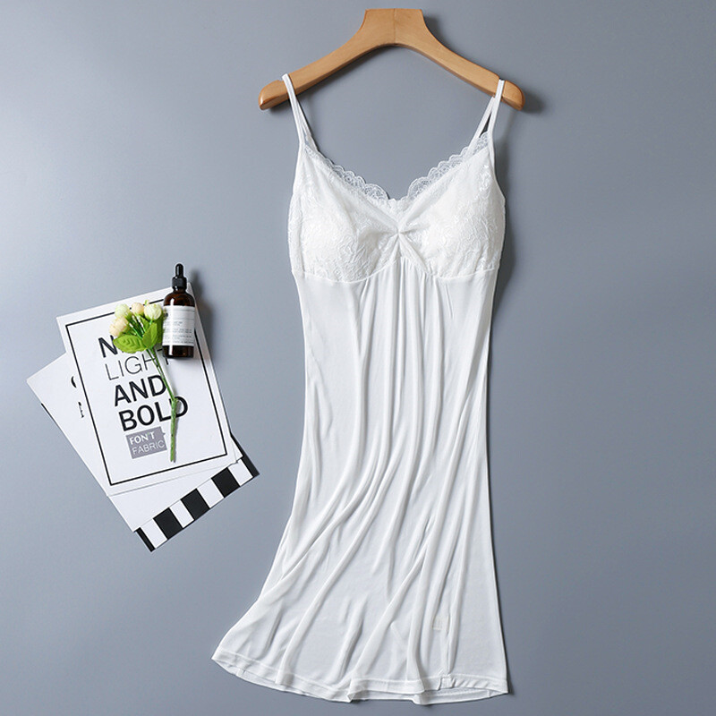 Pure Silk Pajamas 100 Mulberry Silk Pad Dress Suspend Strap Nightgown Slip Dress