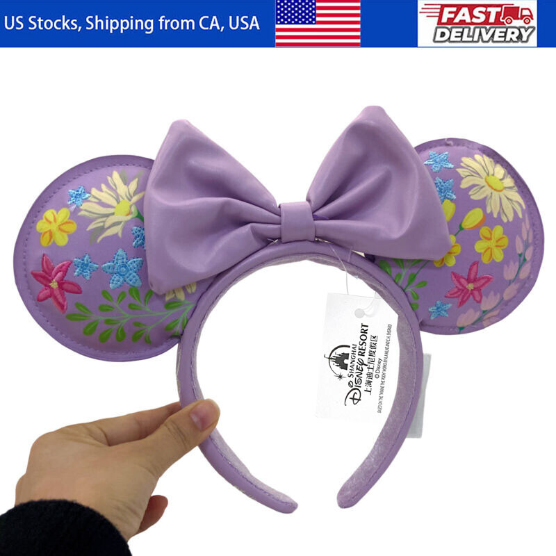 2025 Loungefly DisneyPark’s Anniversary Flower Headband Minnie Ears Purple Mouse