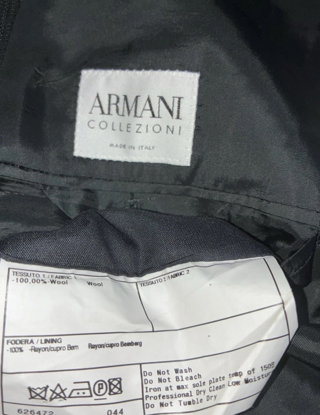 Armani Collezioni Saks Blazer Men’s 40R Charcoal Herringbone Wool Italy *hole