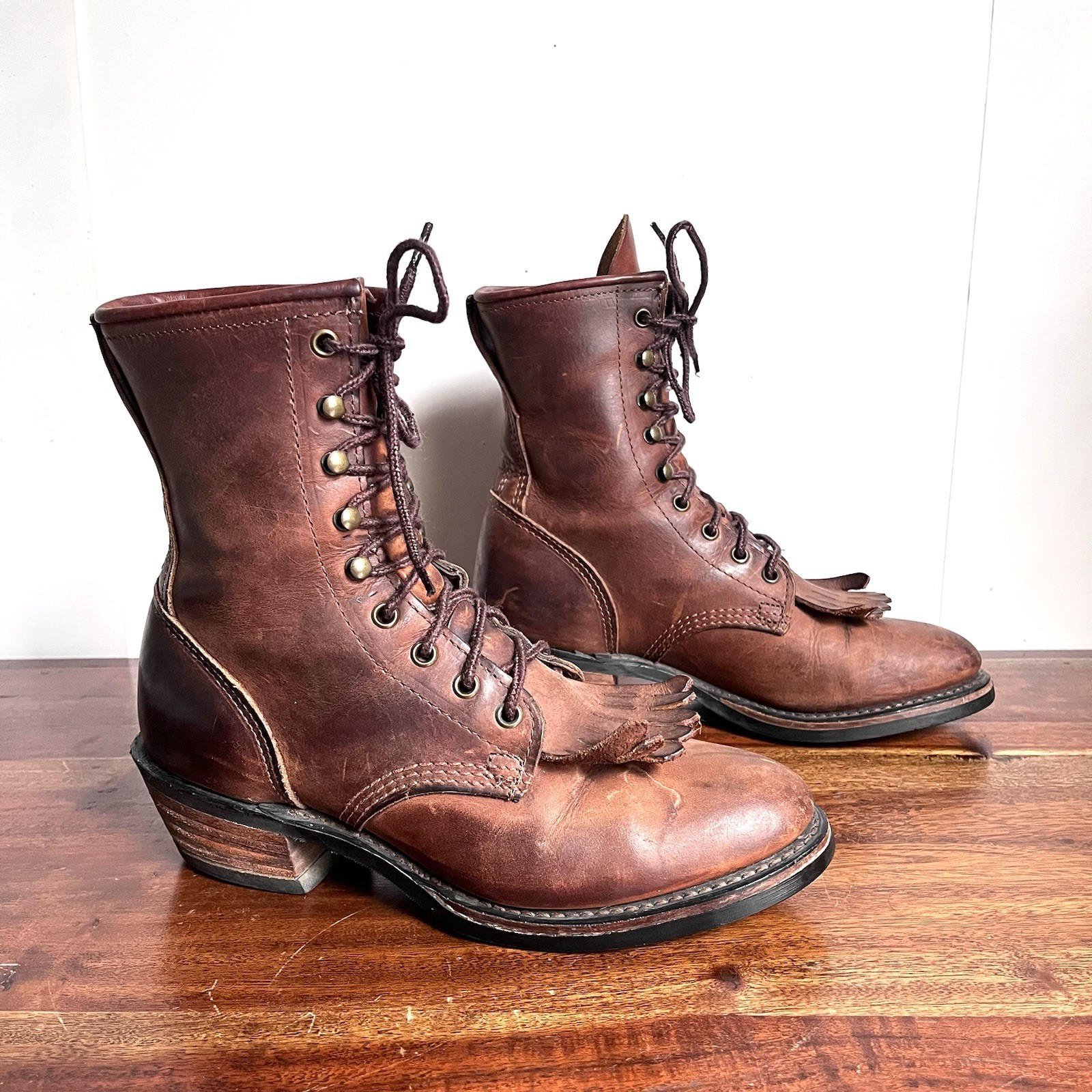 Vintage Durango Kiltie Packer Boots | Bullhide Leather | USA Made | 7.5 D