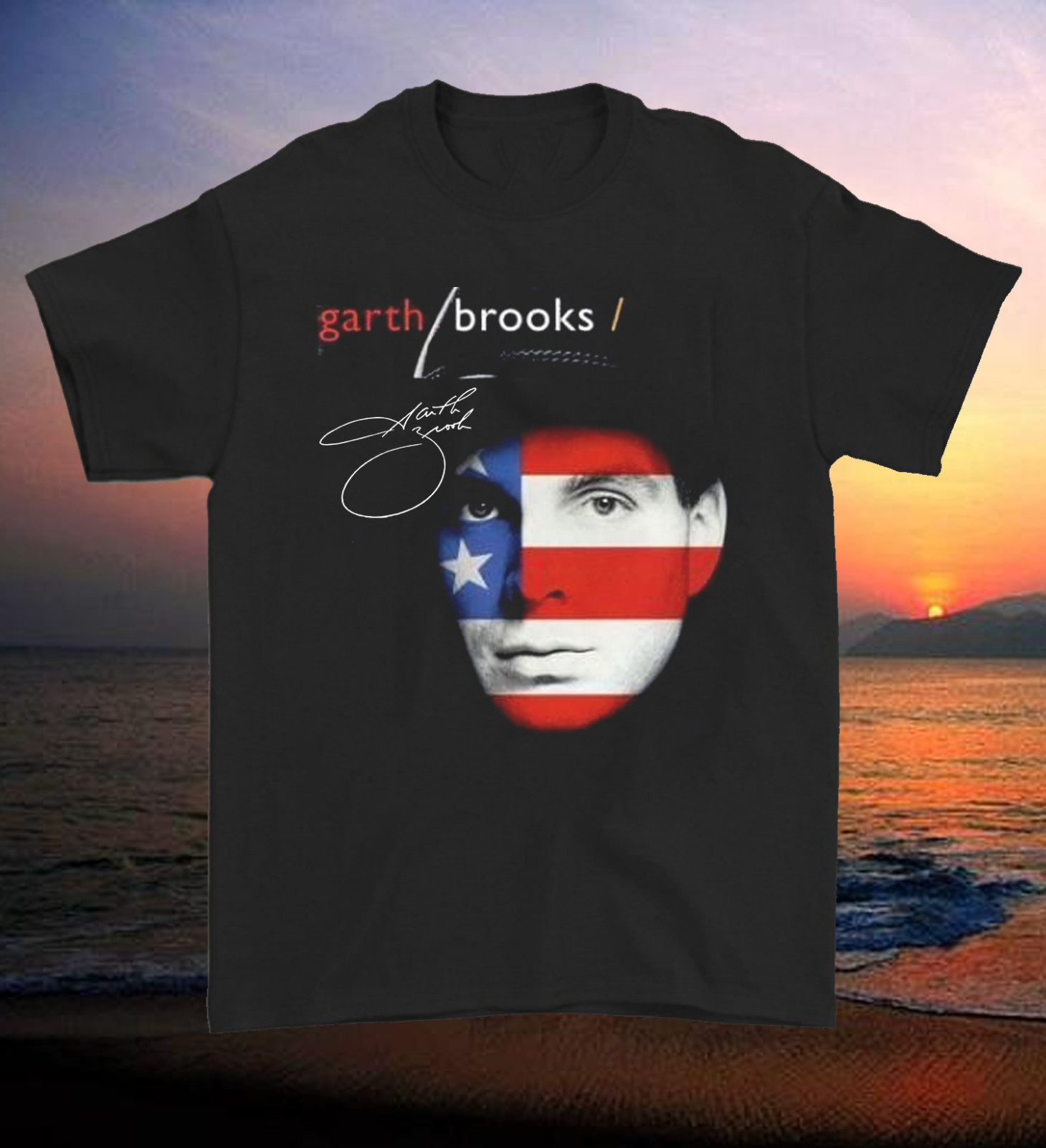 Popular Garth Brooks Signature Black Men T- Shirt S to 5XL Gift For Fan