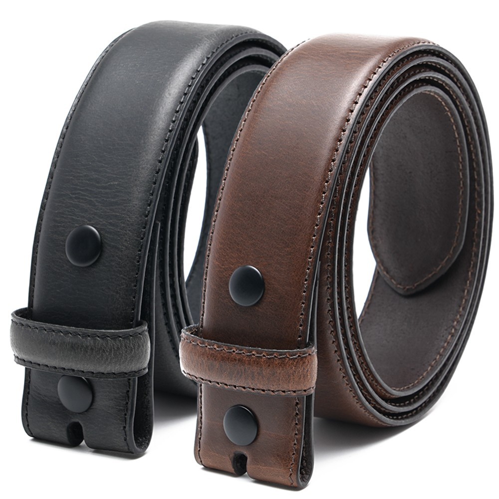 Full Grain Leather Mens Belt Strap without Belt Buckle 1.5inch Width,2 Pieces