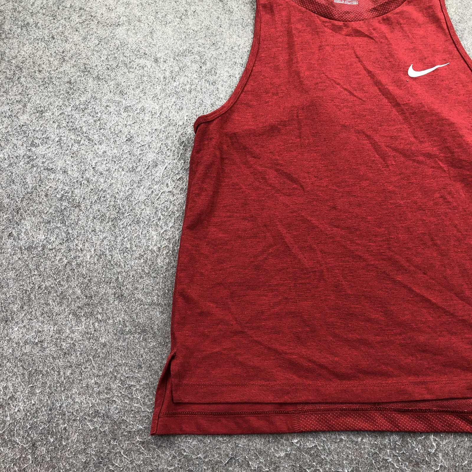 Nike Tank Top Mens Small Red Dri-FIT Sleeveless Running Gym Athletic Performance