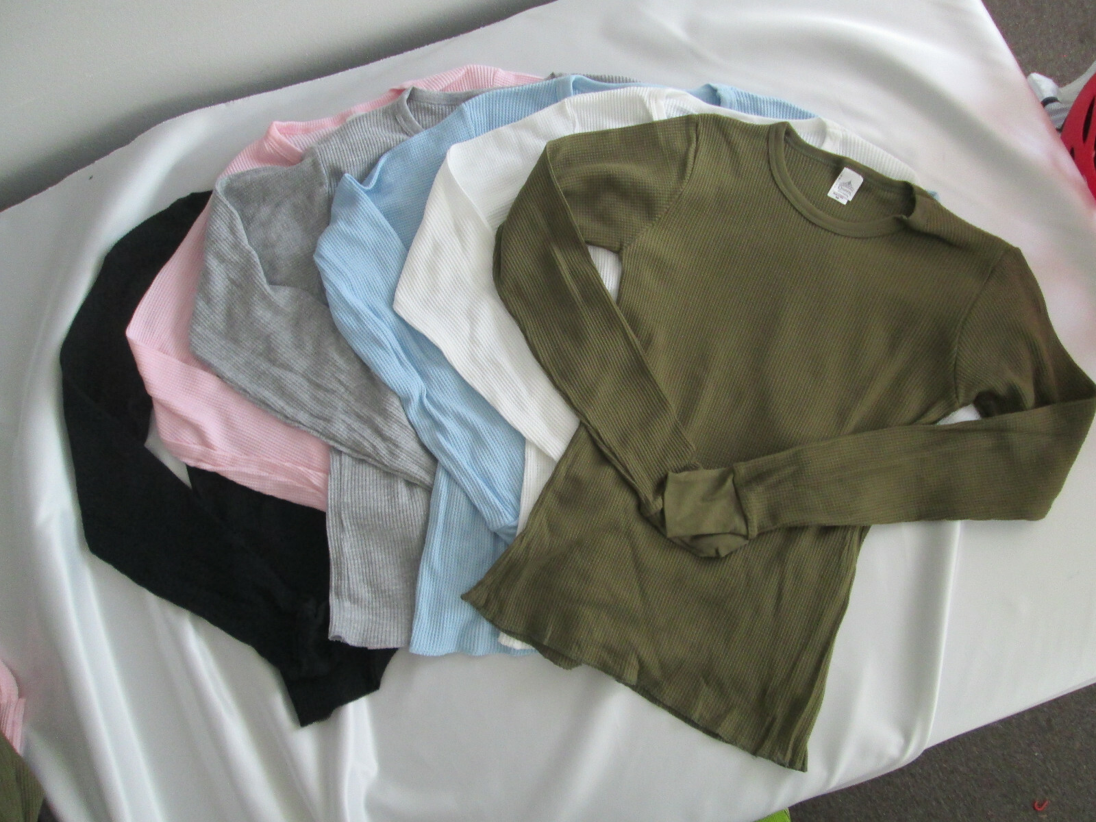 Junior Girls shirt long sleeve thermal waffle small medium large XL 2X New
