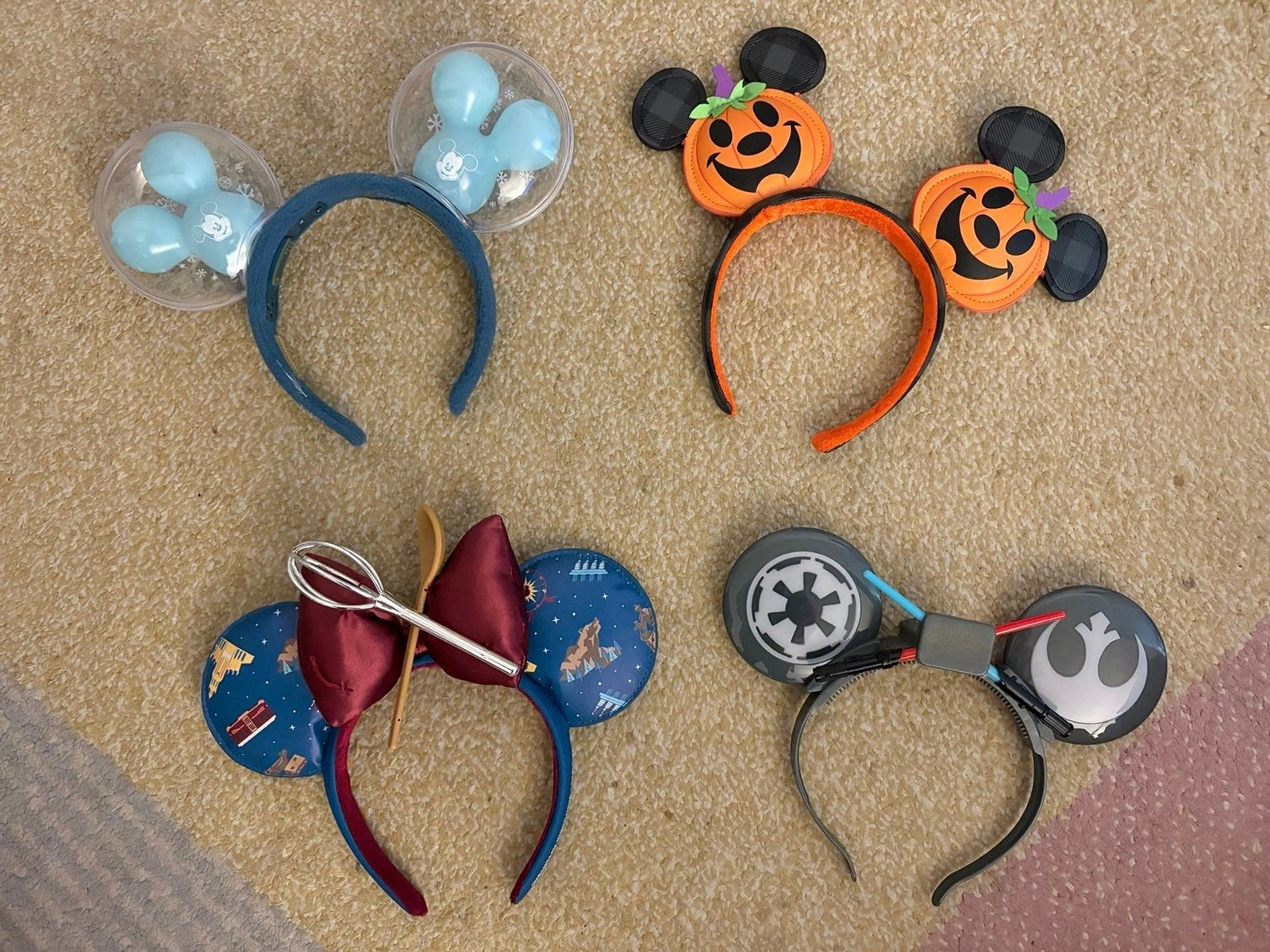 Four authentic Disney parks ears
