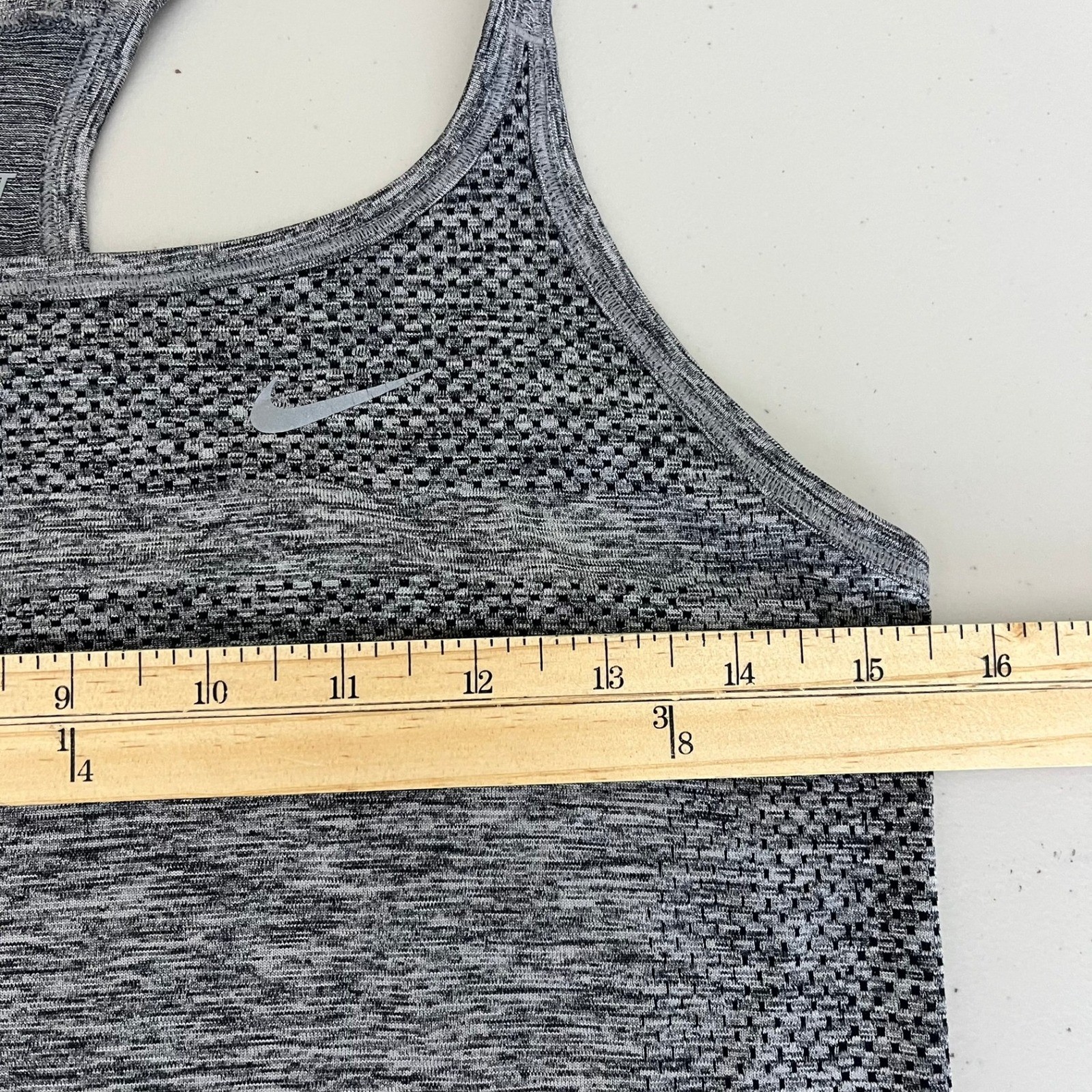 Nike Dri-FIT Womens Space Dye Racerback Tank Top Grey Black Size XS