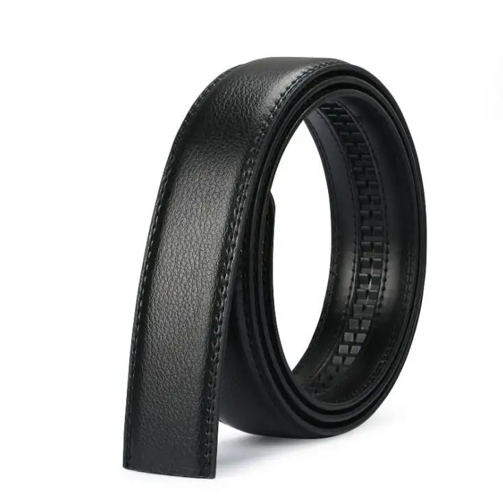 Luxury Men’s Automatic Buckle Belt Ratchet Strap Black Brown Leather Strap Jeans