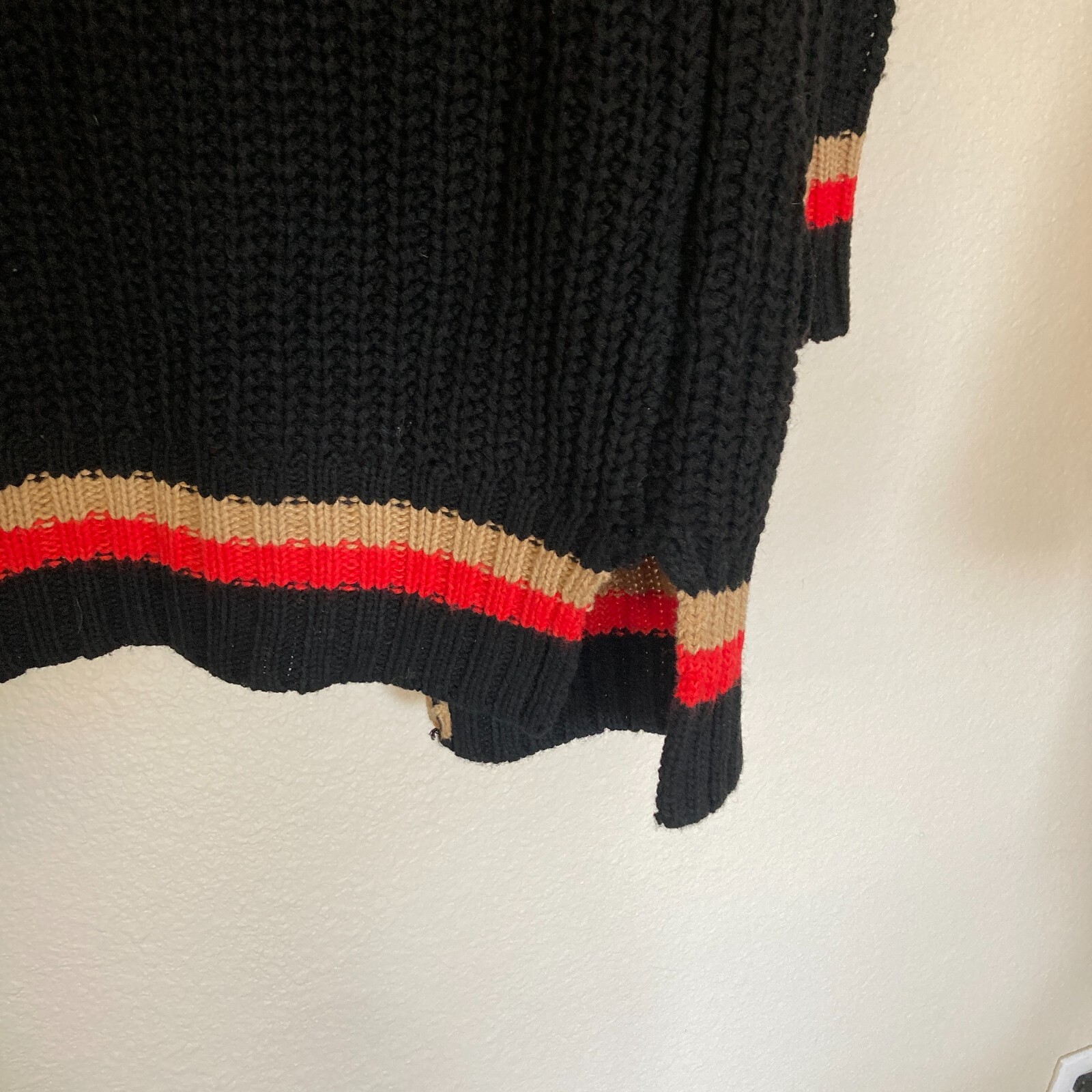 Stitches and Stripes Knit Open Front Cardigan Sweater Size Small