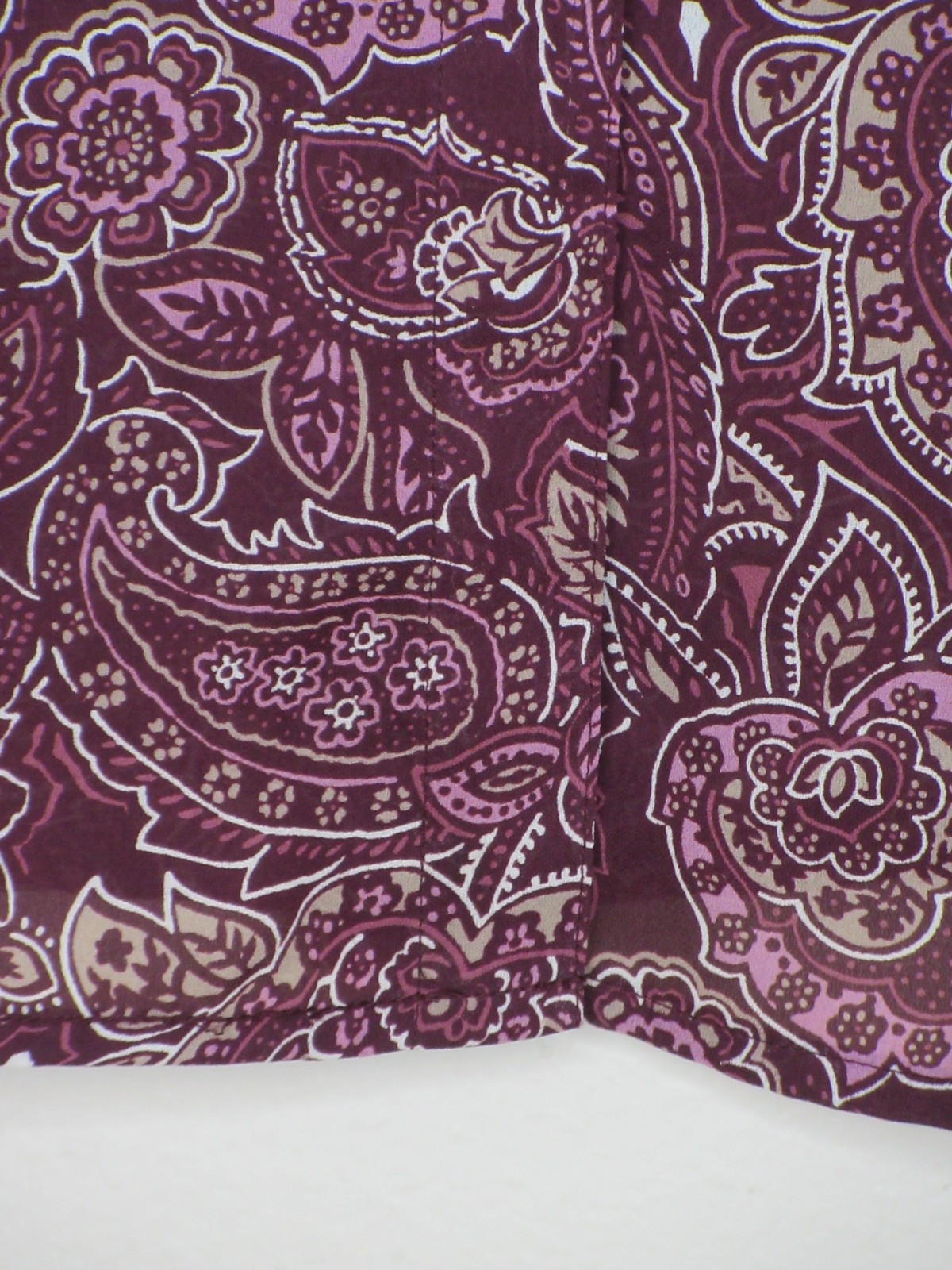 Cold Water Creek Womens Plus Size Purple Paisley Print Sheer Shirt Dress 2X B 53