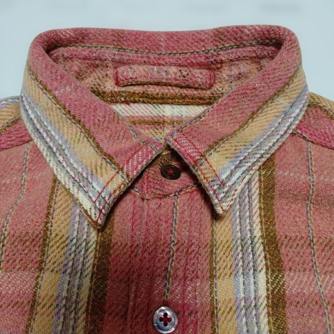 Nigel Kevon, 46 Made in Japan Flannel Shirt Pink Reversible Vintage