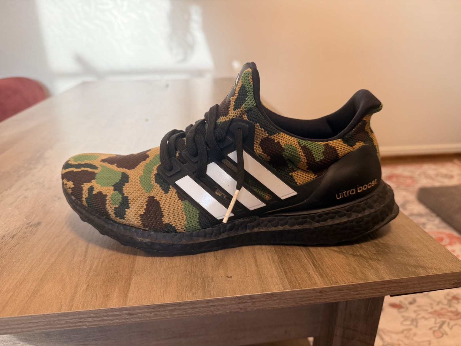 Size 9.5 – A Bathing Ape x adidas UltraBoost 4.0 Green Camo