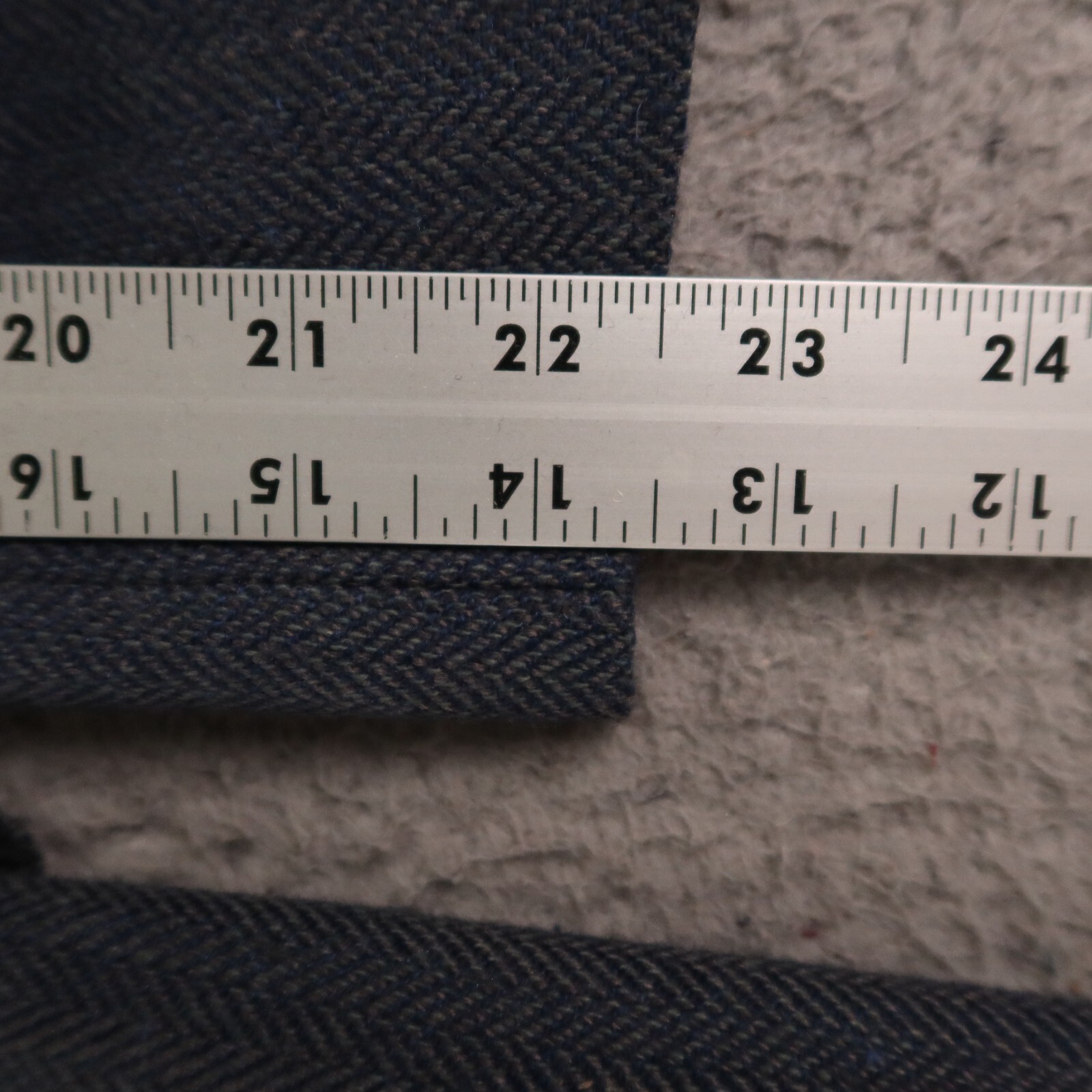 VTG Tweed Jacket XL Blue Marled Herringbone Polyester Wool Silk 42S
