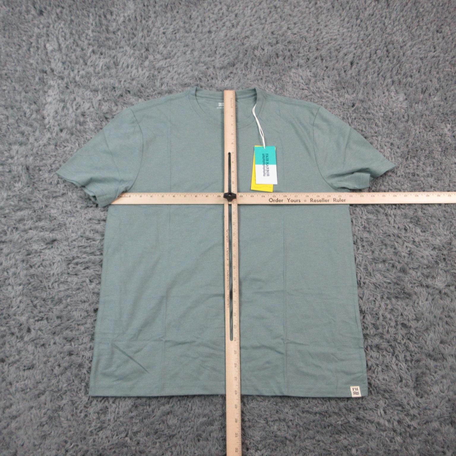 Fair Harbor Shirt Mens L Green Kismet Tee Crew Neck Short Sleeve Tagless NWT