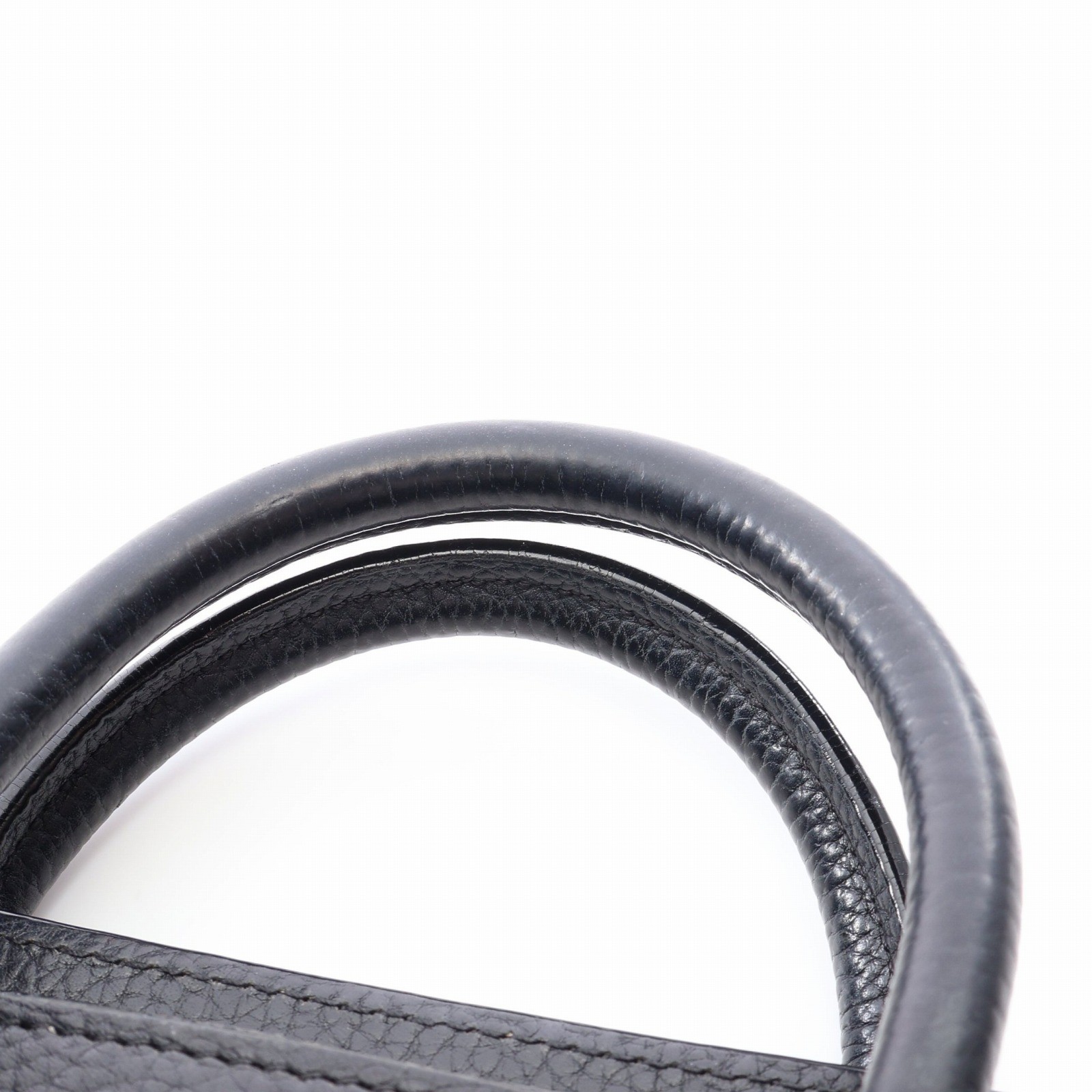 CELINE Luggage Nano Shopper Shoulder Crossbody Handbag 168243 leather Black Used