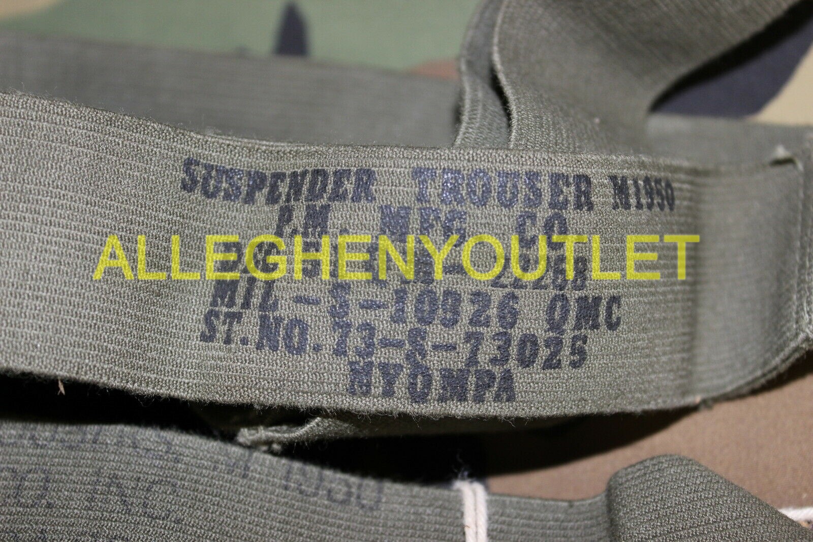 M1950 Trouser Pant Suspenders Elastic OD Green US Military Surplus EXC