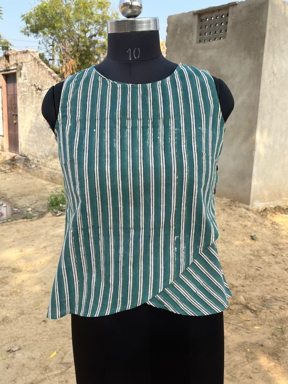 Handmade Block Print Blouse | Coconut Buttons | Artisan Indian Cotton Top Women