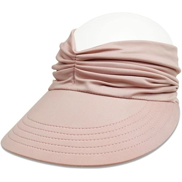 b.lot Women’s Beige Solid Fabric Visor Hat, One Size, Casual/Travel Beach