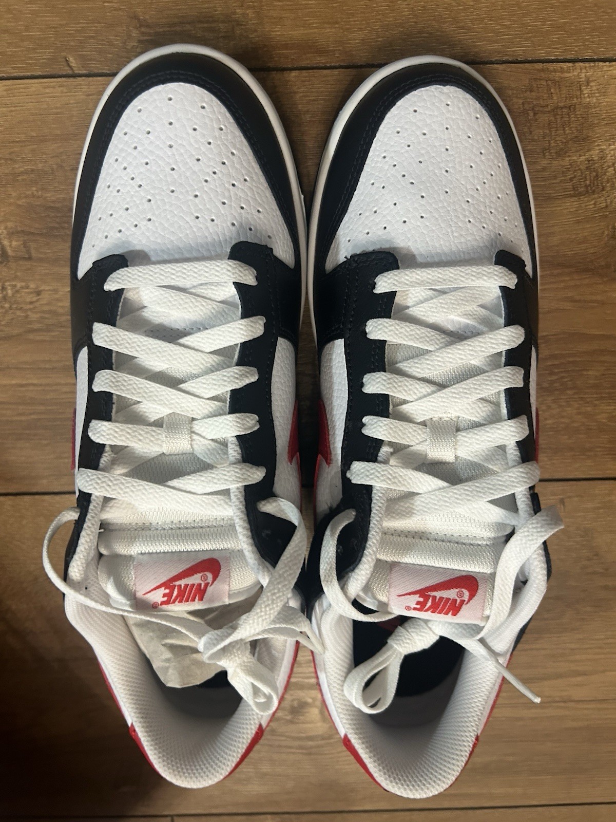 Nike Dunk Low Black White Red Size 11.5