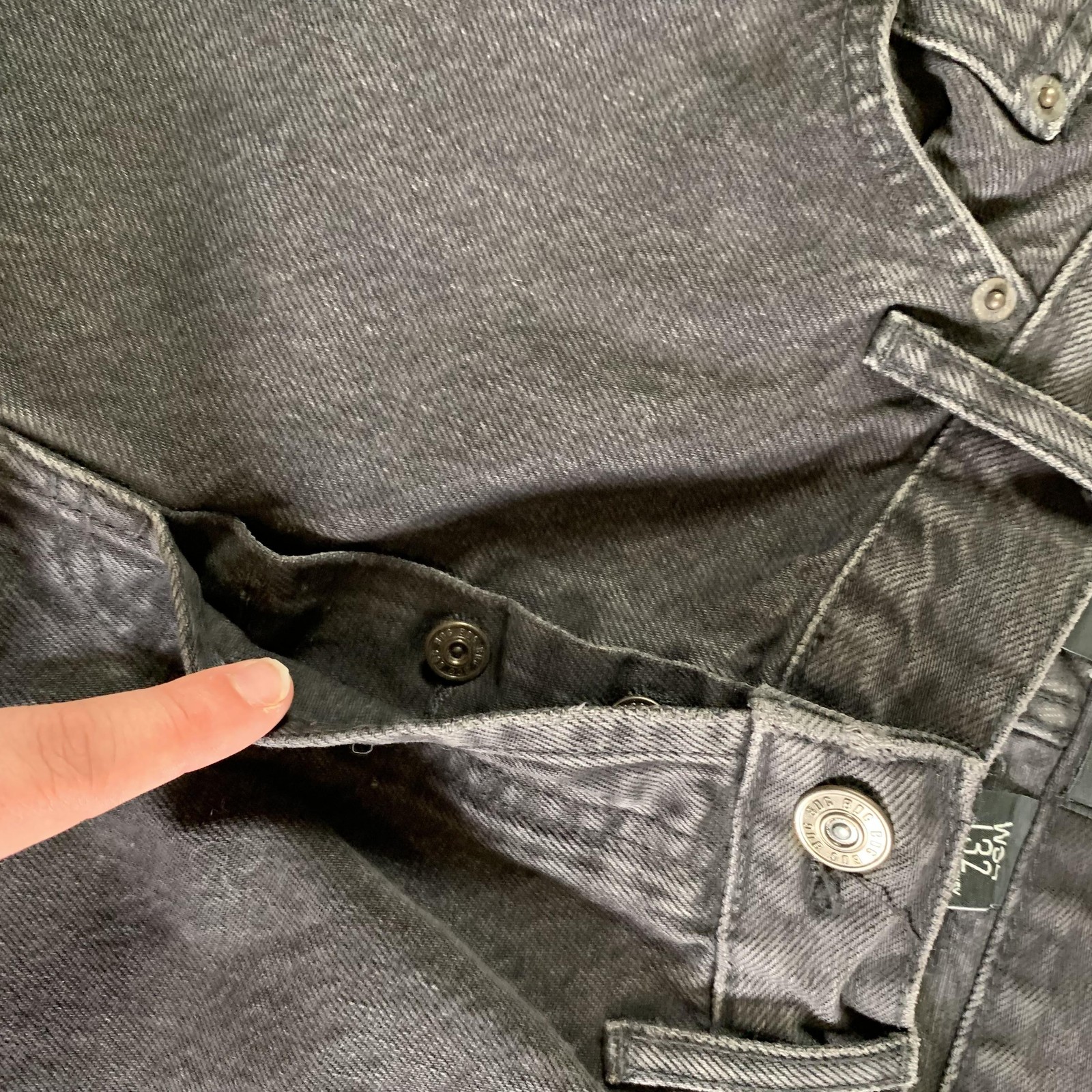BDG Dad Jeans Mens 34×29 (Tag 34×32) Gray Straight Charcoal Wash Button Fly