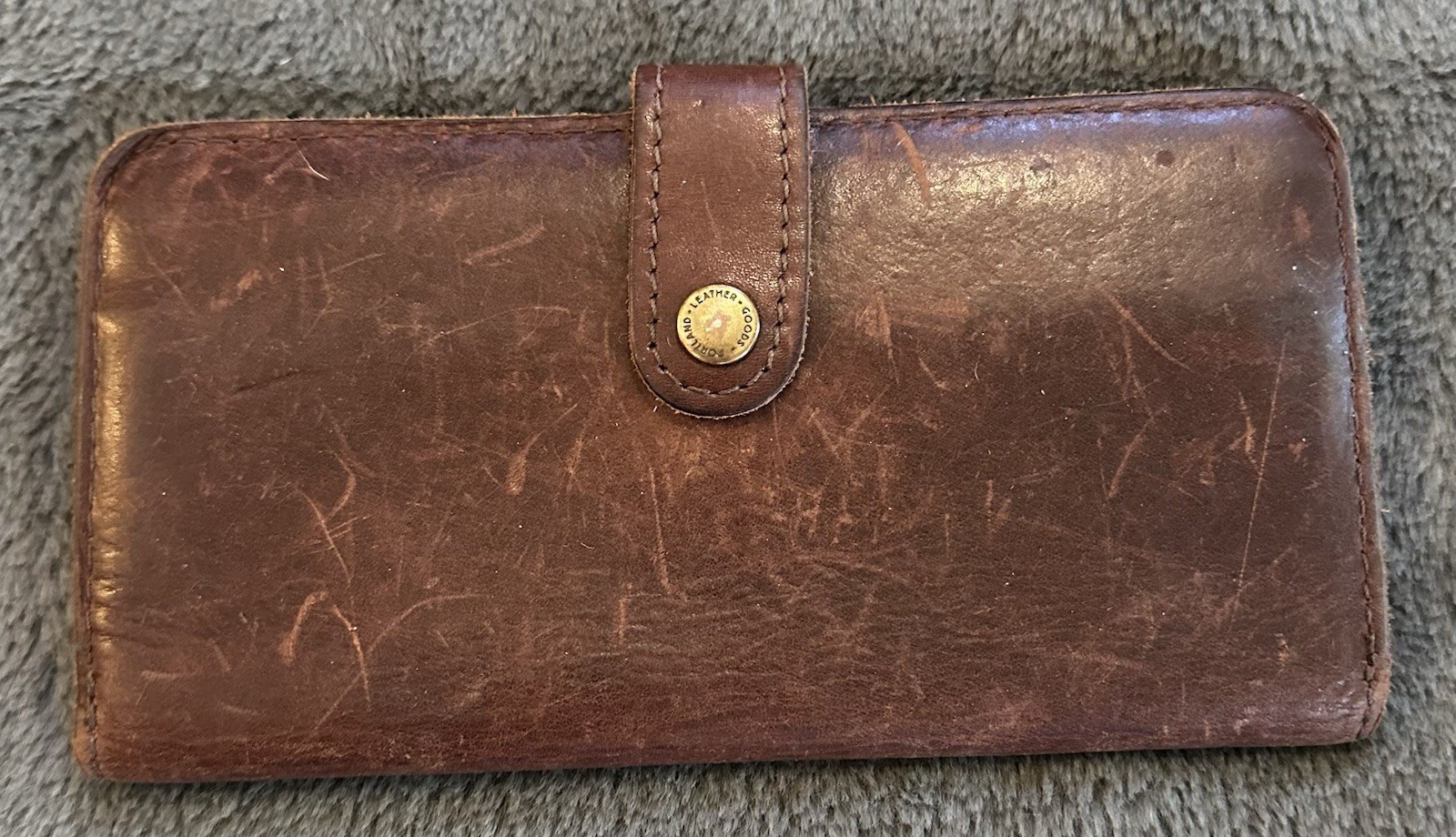 Portland Leather Goods Large Bifold Wallet 7 5/8 in x 3 7/8 in Brown