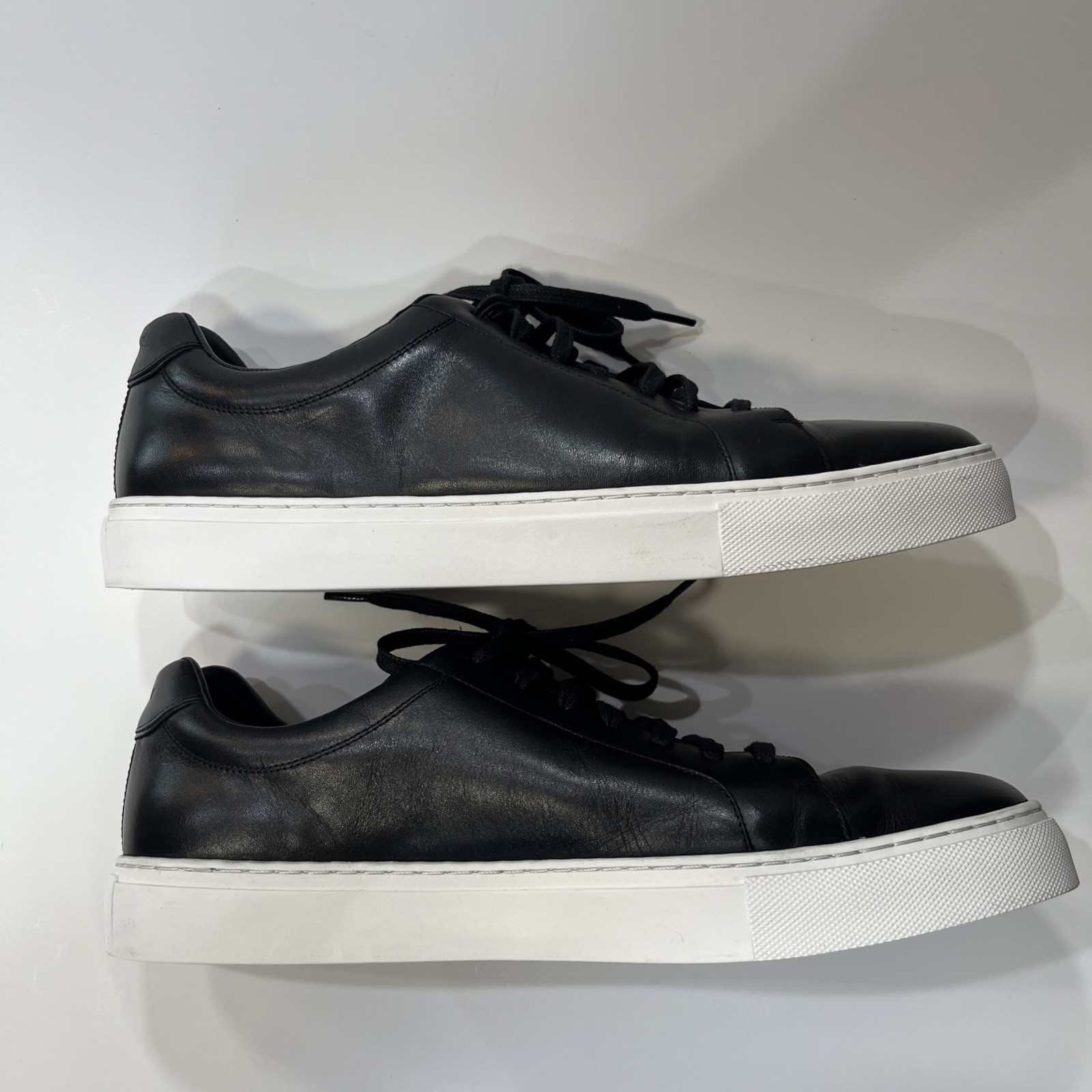 Cole Haan Men’s Leather Lace-Up Casual Sneakers Black/White, US 13 M