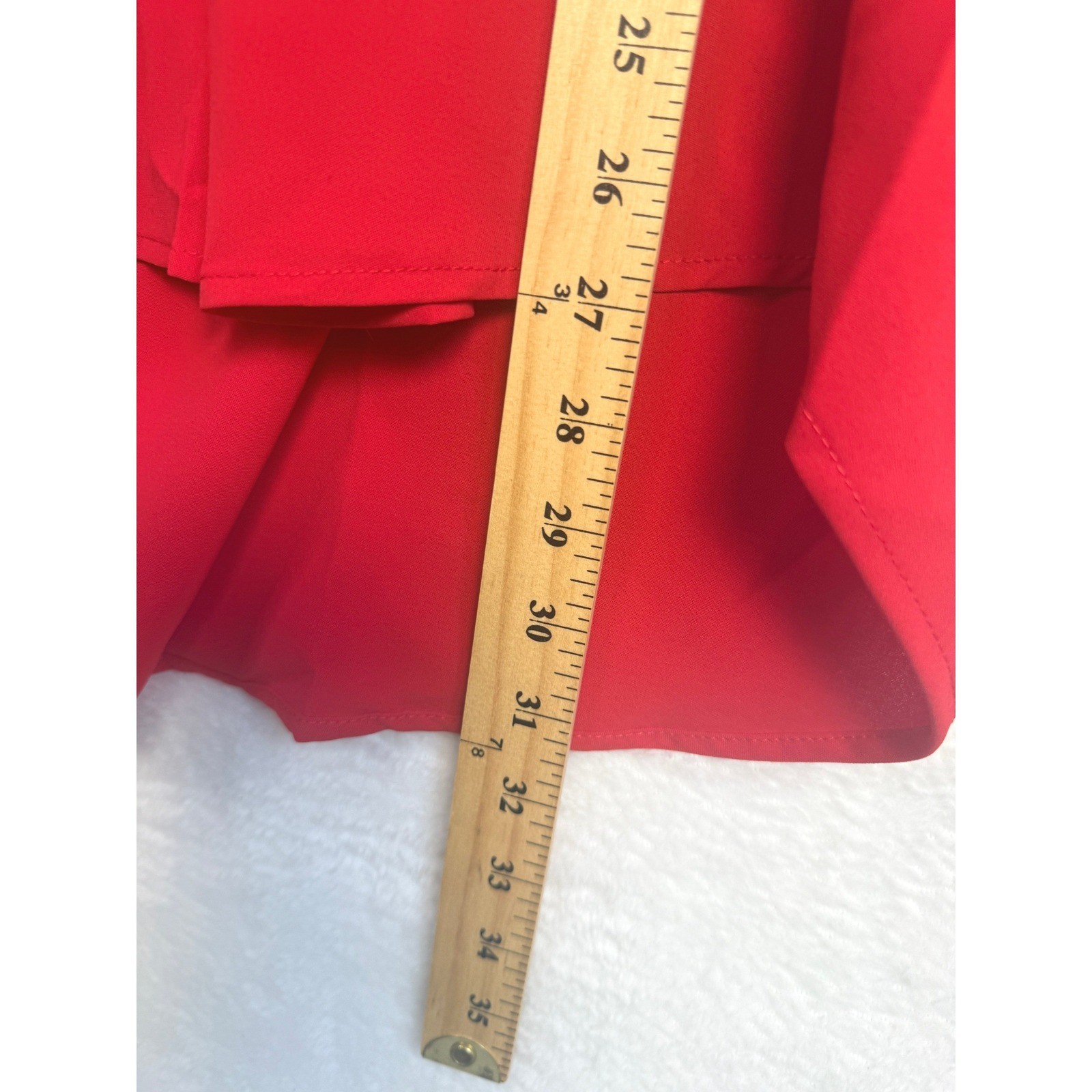 Red Short Sleeve Split V-Neck Blouse XXL High-Low Hem Casual Top NWOT
