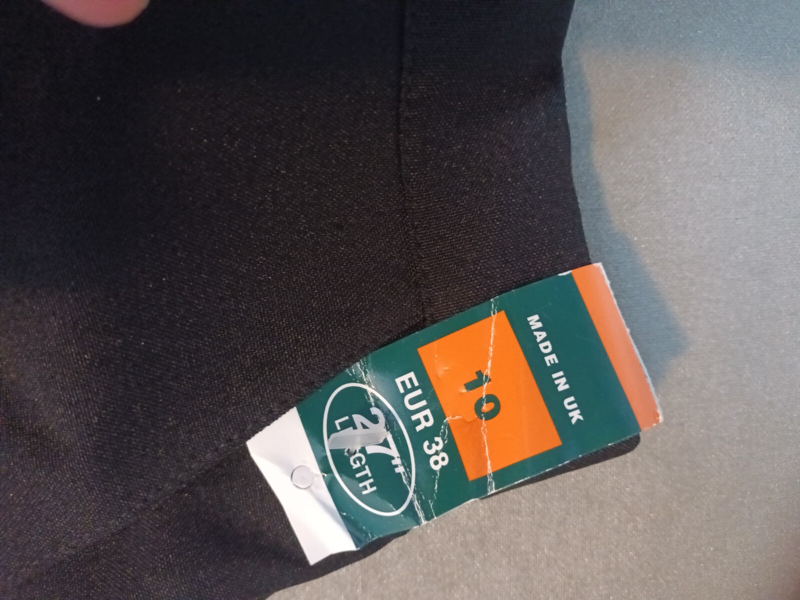 LADIES BLACK HALF ELASTICATED STRETCH WAIST SIZE 10