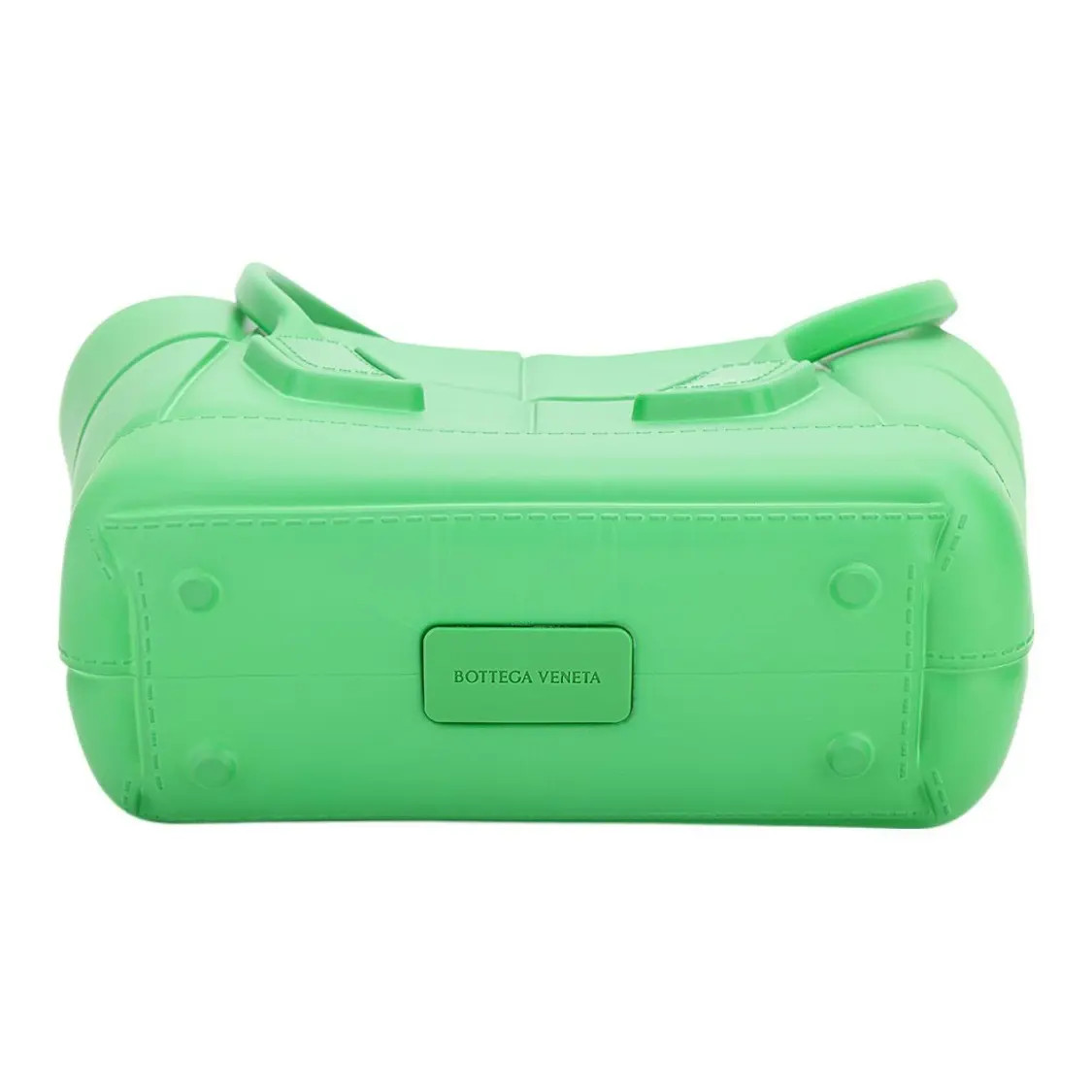 Bottega Veneta Solid Color Rubber Handbag for Women Green 8.2x3x11.4 in