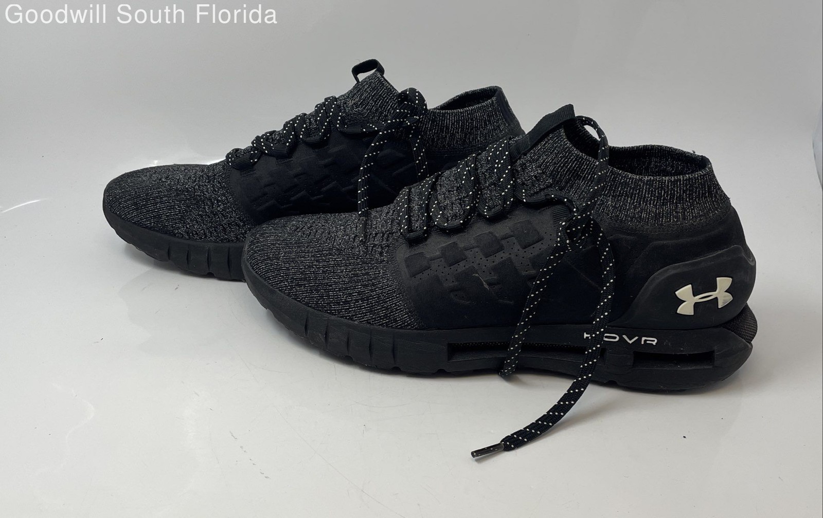 Under Armour Mens HOVR Phantom 1 Black White Lace-Up Sneaker Shoes Size 15