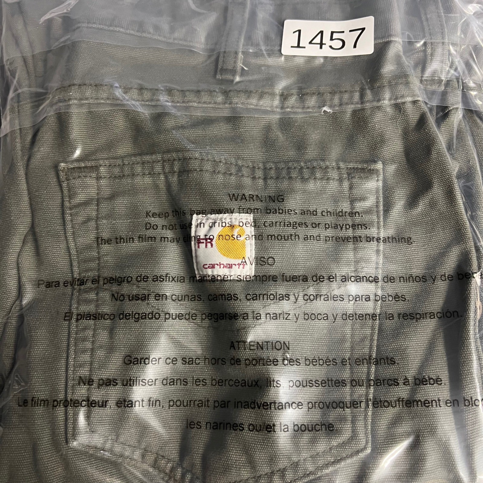 Carhartt FR Flame Resistant Loose Fit Canvas Pants Moss Green 34×34 FRB159-MOS