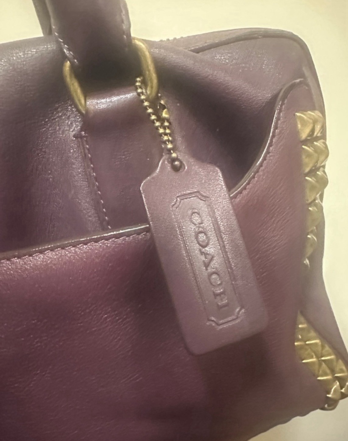 Coach Legacy Studded Satchel/ Haley Bag with Tassel and Original Dust Bag