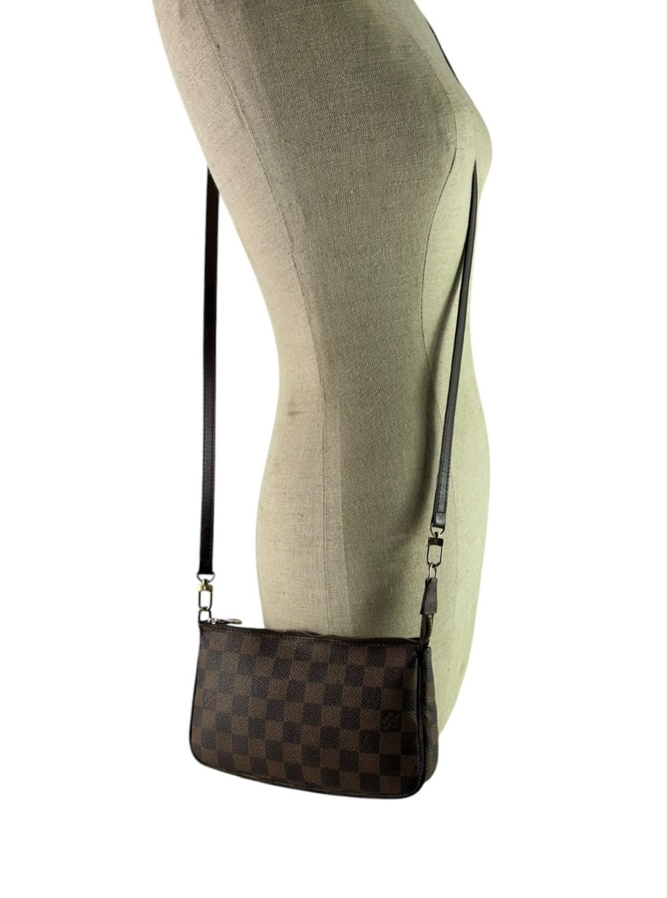 Vintage LOUIS VUITTON Damier Ebene Pochette Accessoires Shoulder Bag Crossbody