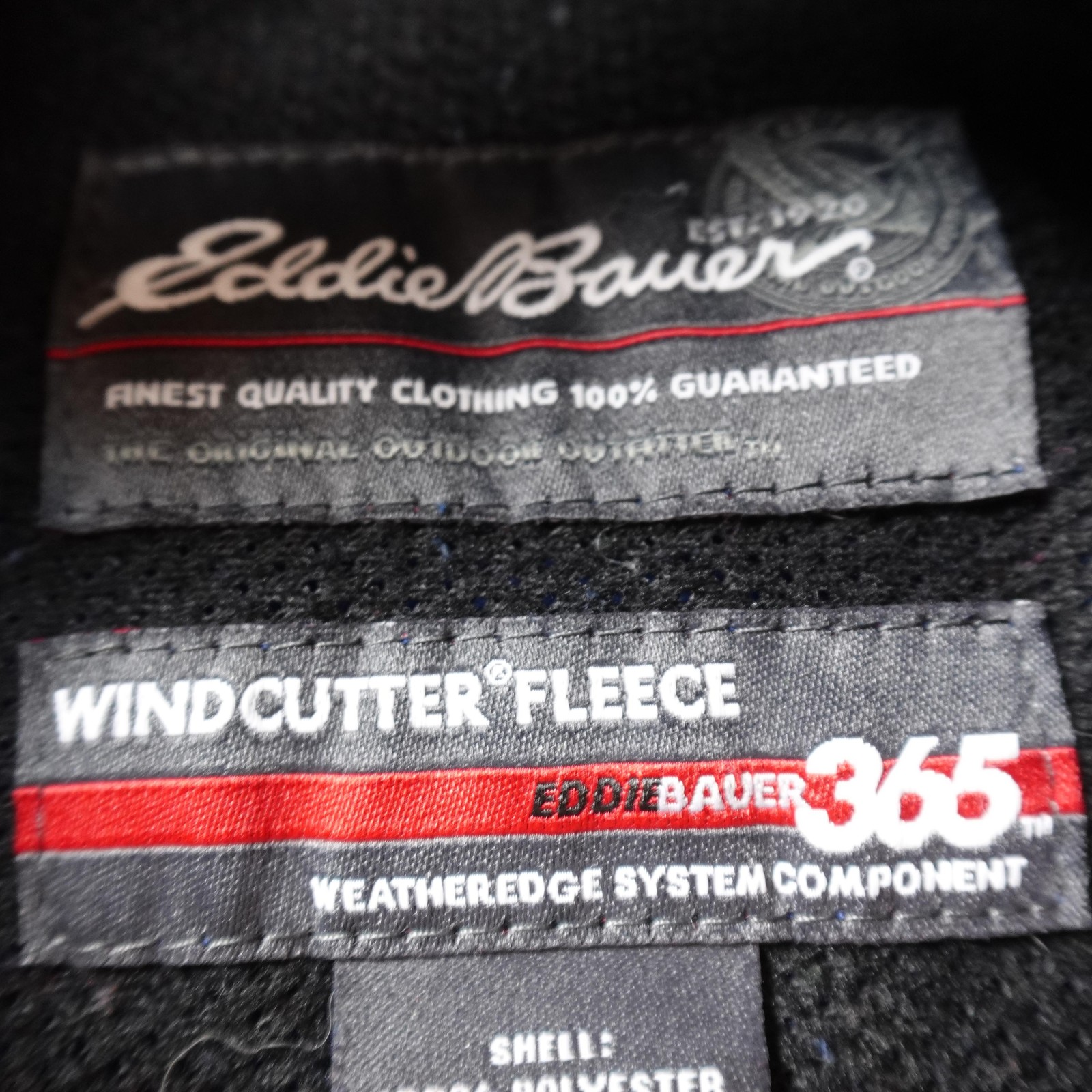 Eddie Bauer Jacket Mens L Blue Windcutter Fleece 365 Full Zip Coat Outdoor Hike