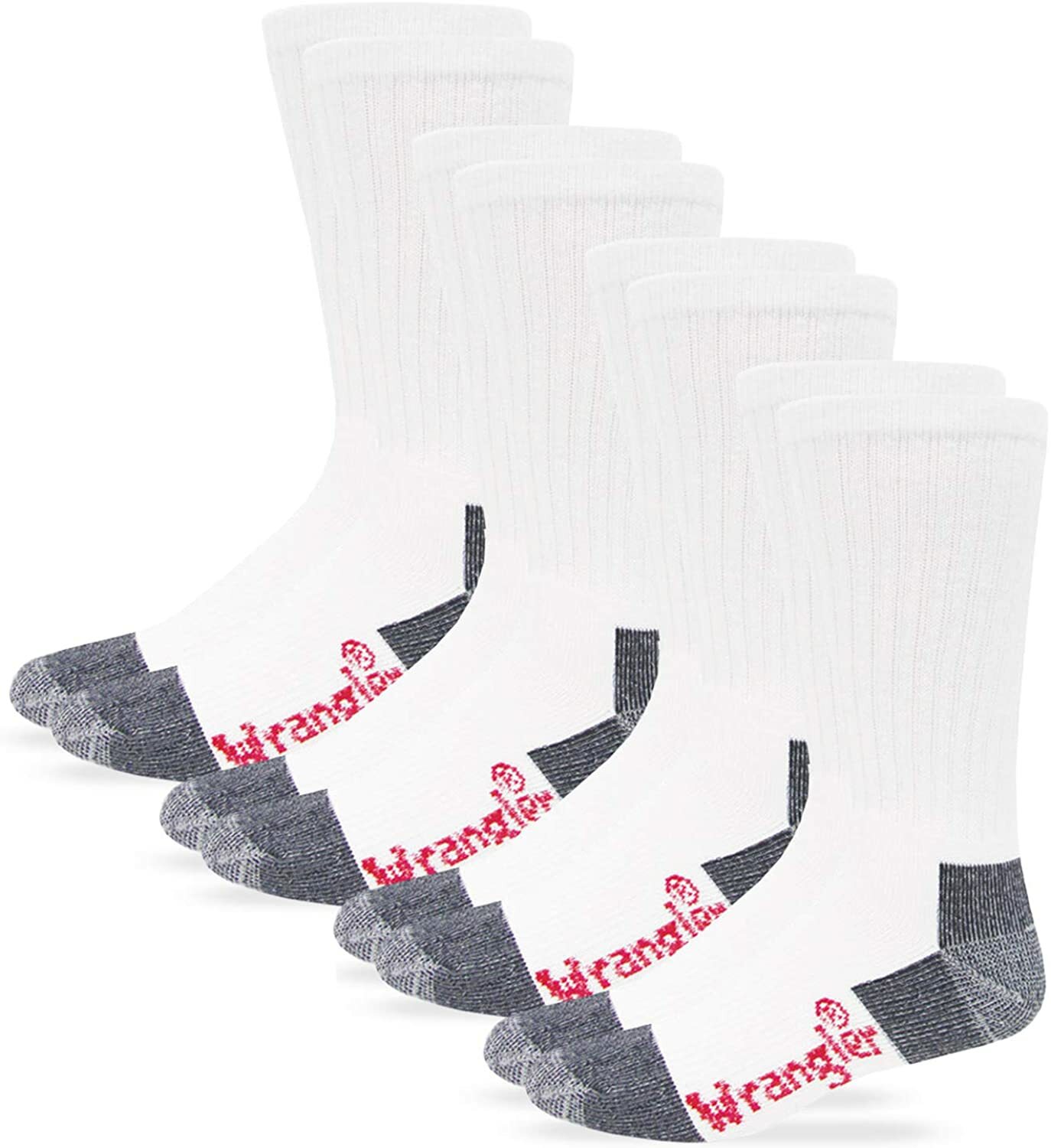 Wrangler Riggs Workwear Men’s Steel Toe Cushioned Boot Socks (4 Pairs)