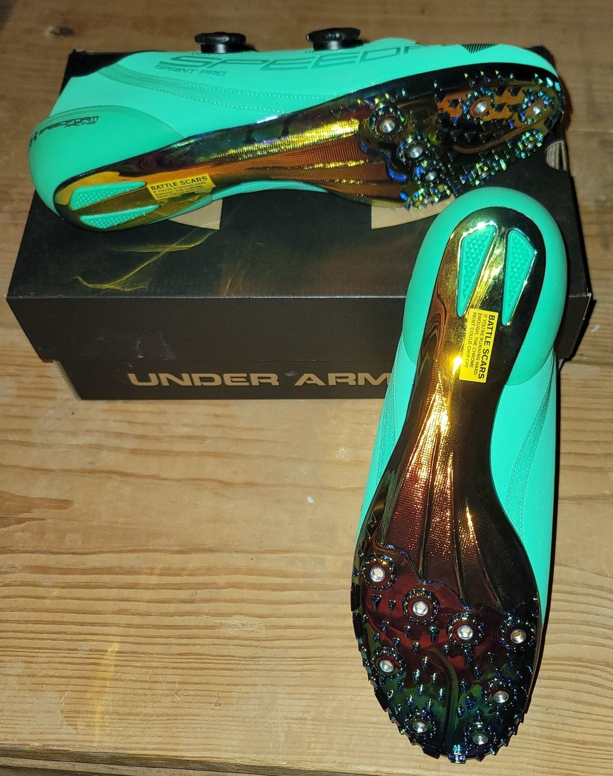 Under Armour SpeedForm Sprint Pro BOA Track Spikes – Mint Green Gym Cleats