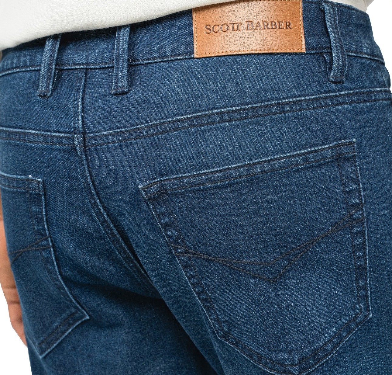 Scott Barber Men’s 5-Pocket Jeans – Dark Blue – Size 32×32