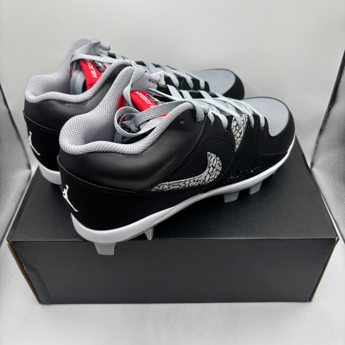 NIKE Jordan Stadium 90 Low MCS HQ0211 060 Black Gray White Fire Red Men Baseball